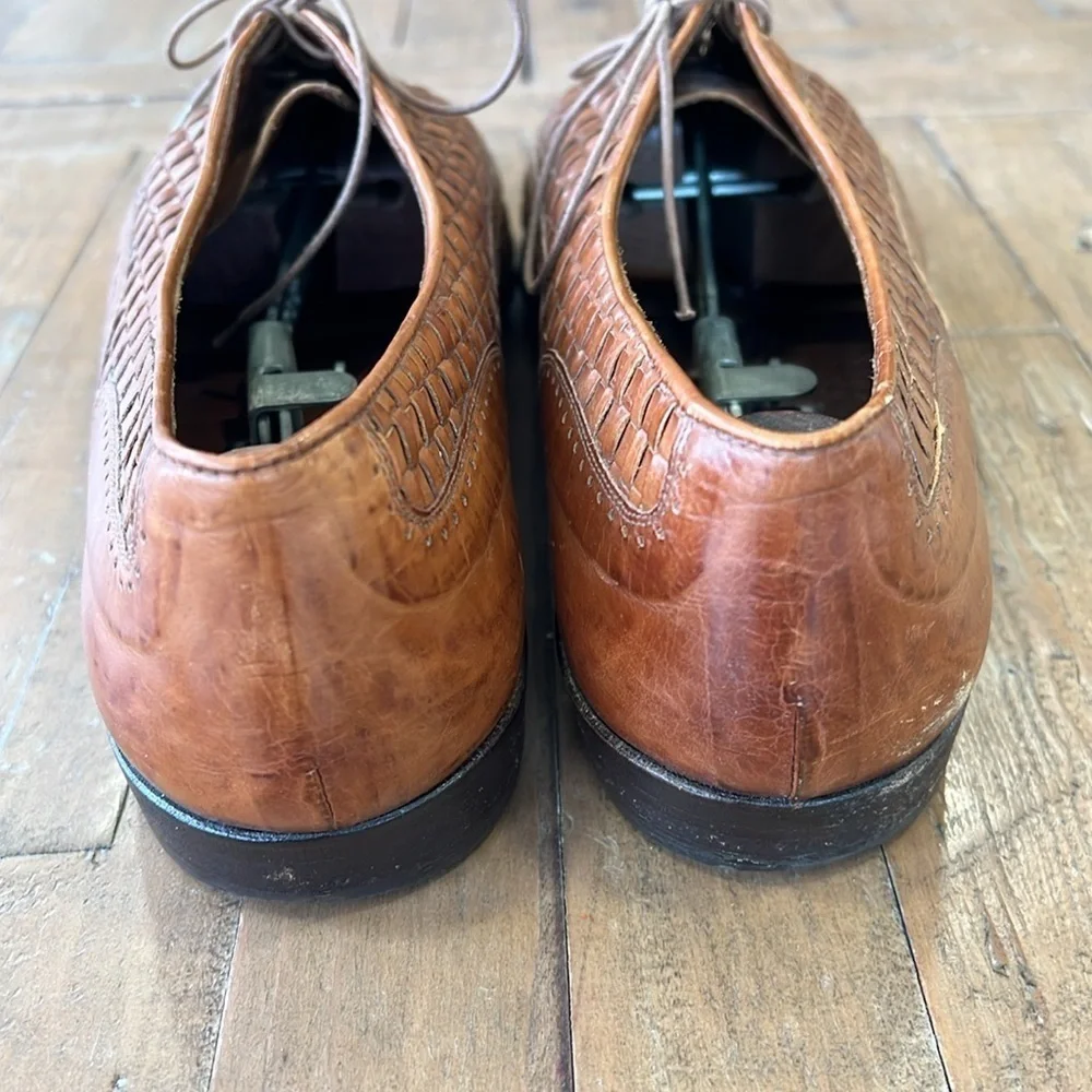 Cole Haan bergamo vintage Brown Leather Woven Men's Shoes